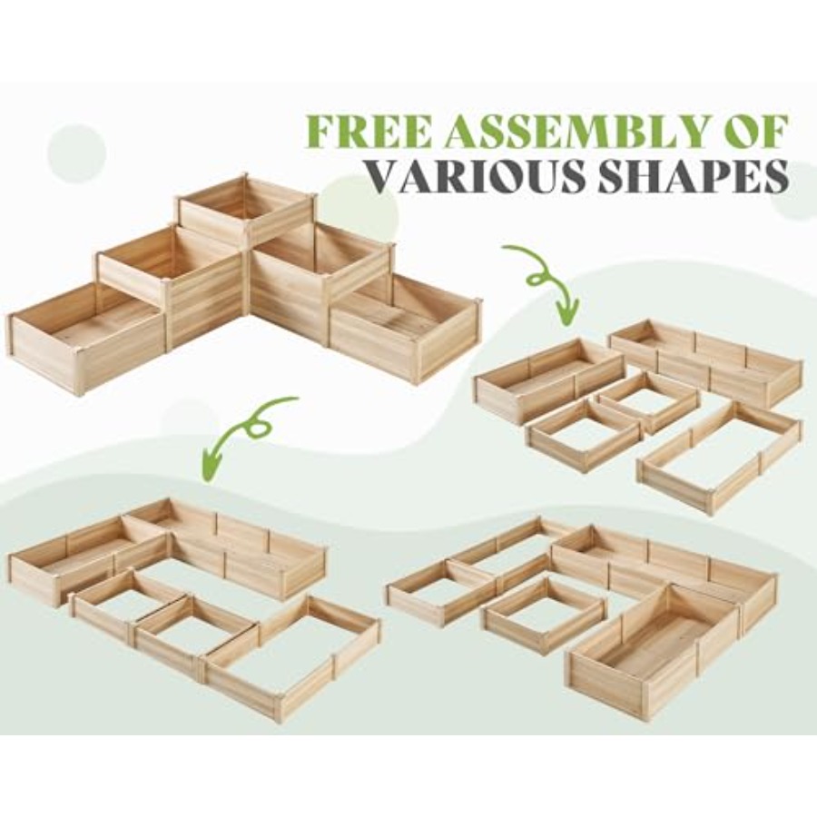 Outdoor 3-Tier Raised Garden B - đánh giá và giá Gardening Tools Wooden