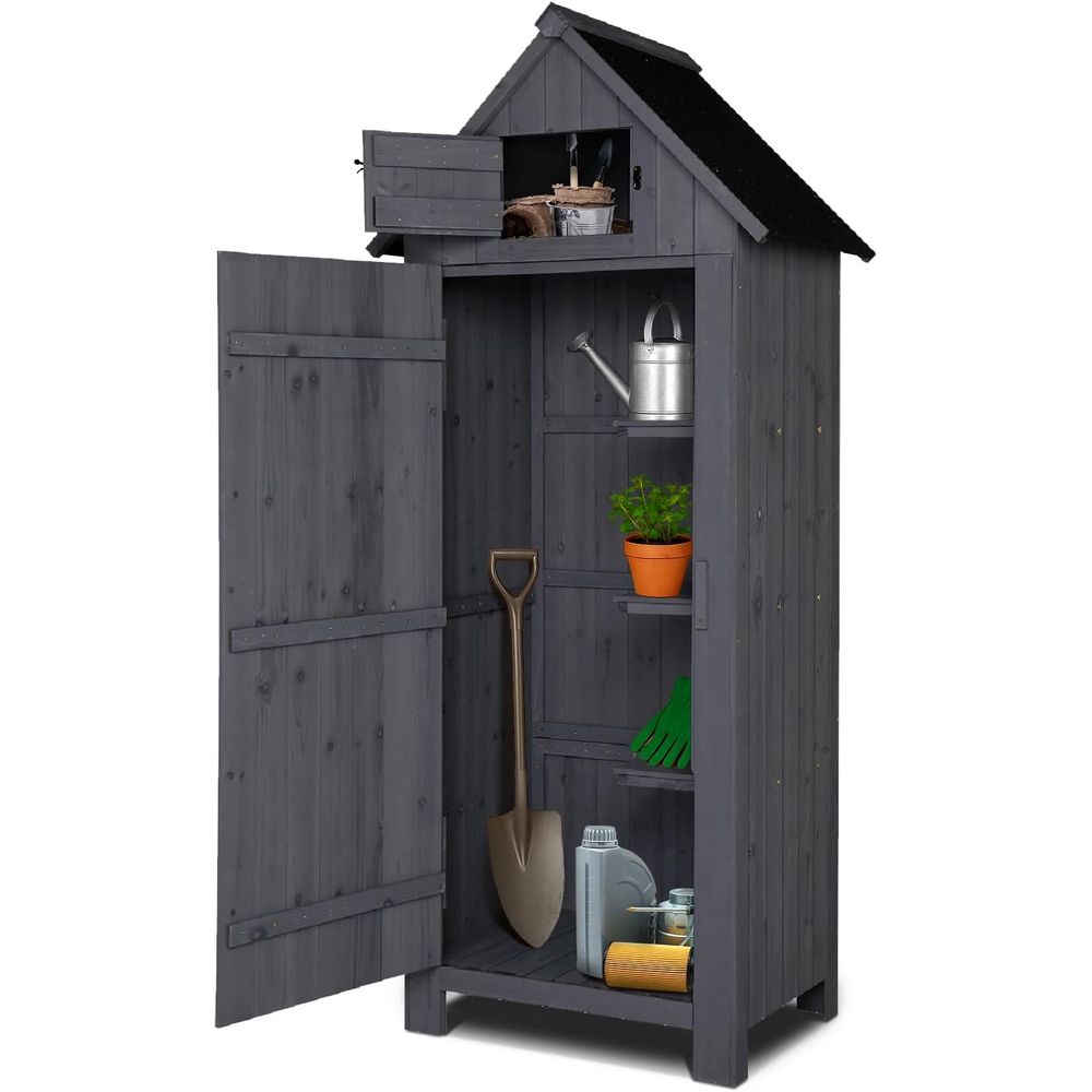 Outdoor Wooden Storage Shed, G - đánh giá và giá Gardening Tools Wooden