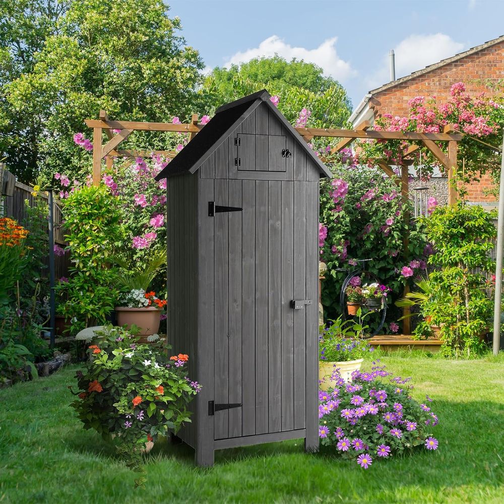 Outdoor Wooden Storage Shed, G - đánh giá và giá Gardening Tools Wooden