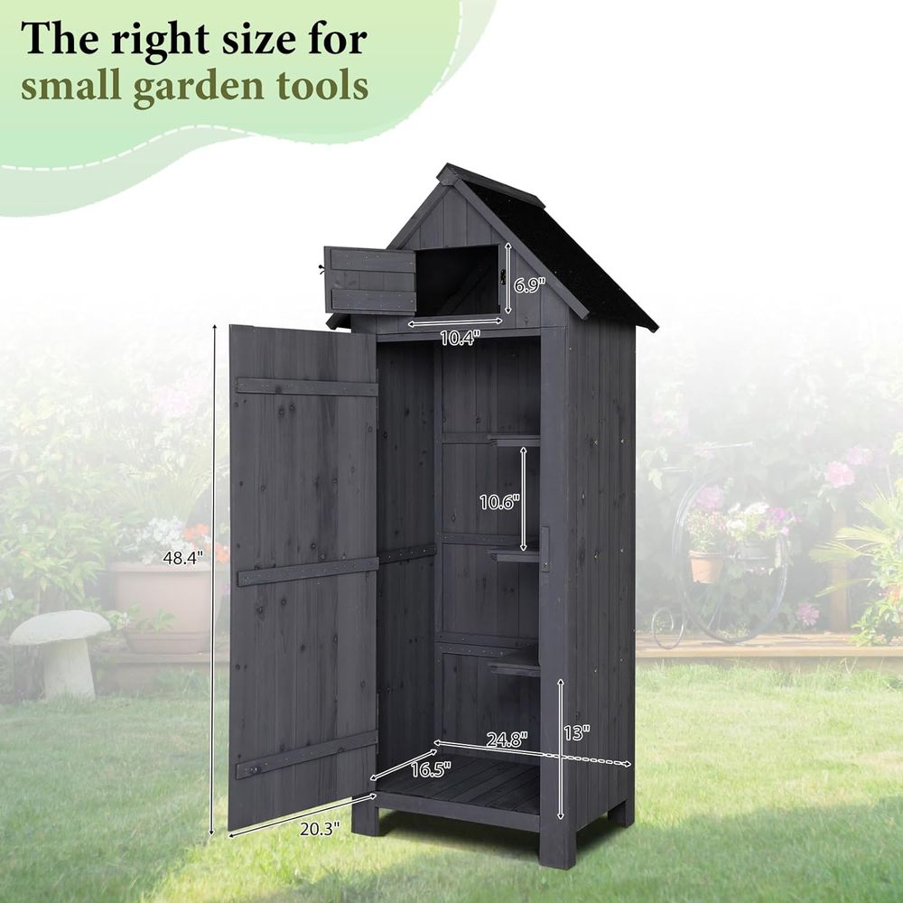 Outdoor Wooden Storage Shed, G - đánh giá và giá Gardening Tools Wooden