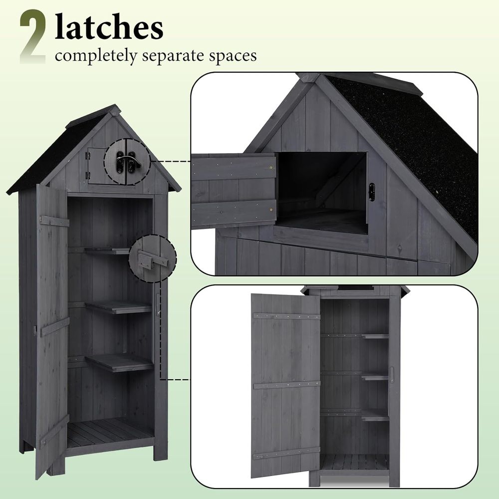 Outdoor Wooden Storage Shed, G - đánh giá và giá Gardening Tools Wooden