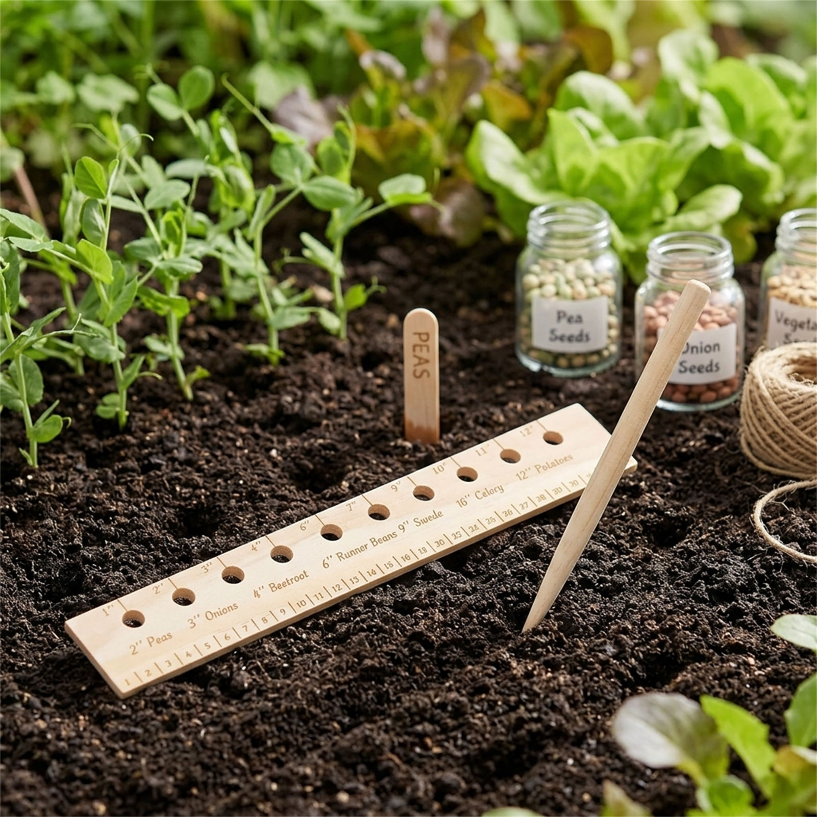 Solid Wood Planting Ruler for  - đánh giá và giá Gardening Tools Wooden