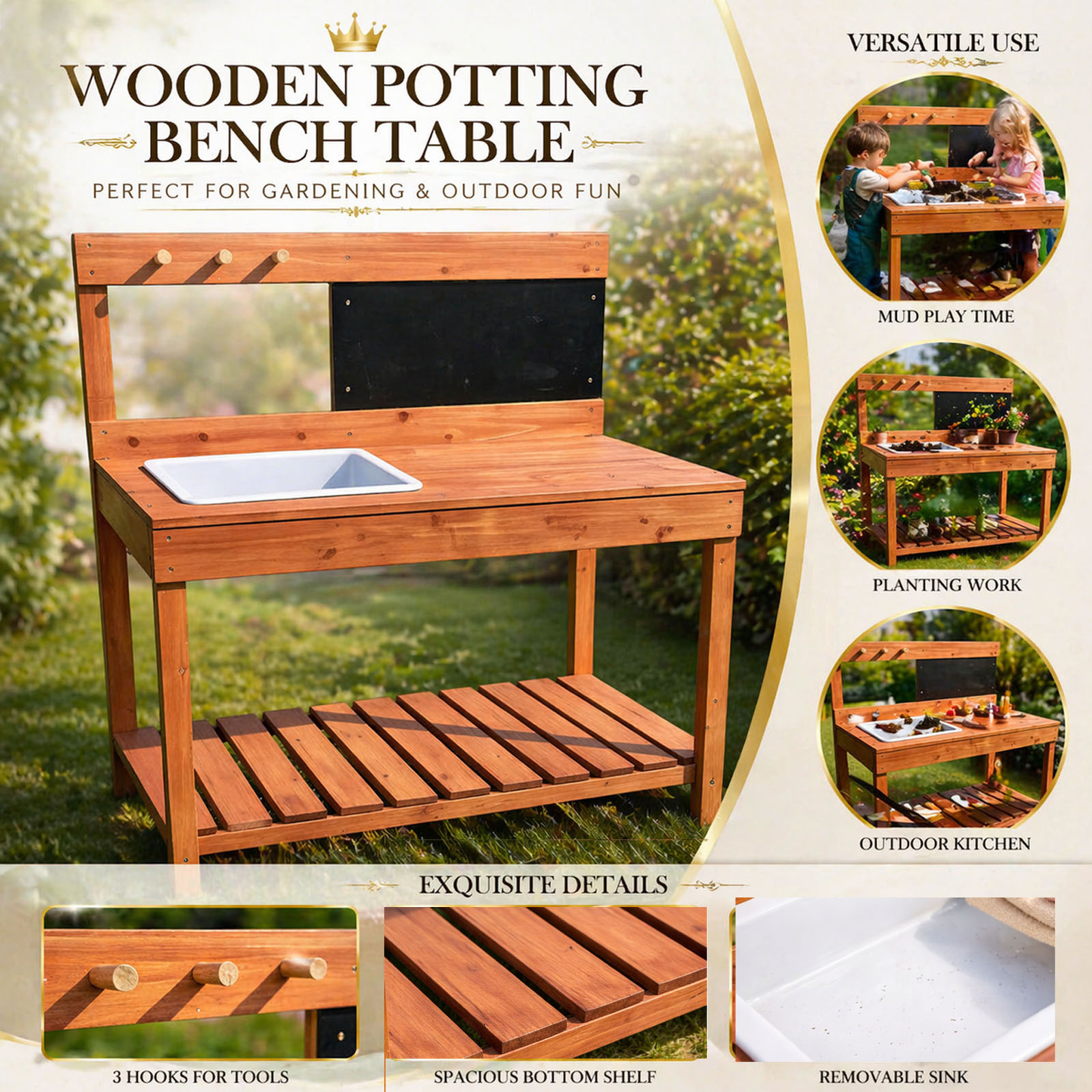Wooden Potting Benches For Chi - đánh giá và giá Gardening Tools Wooden