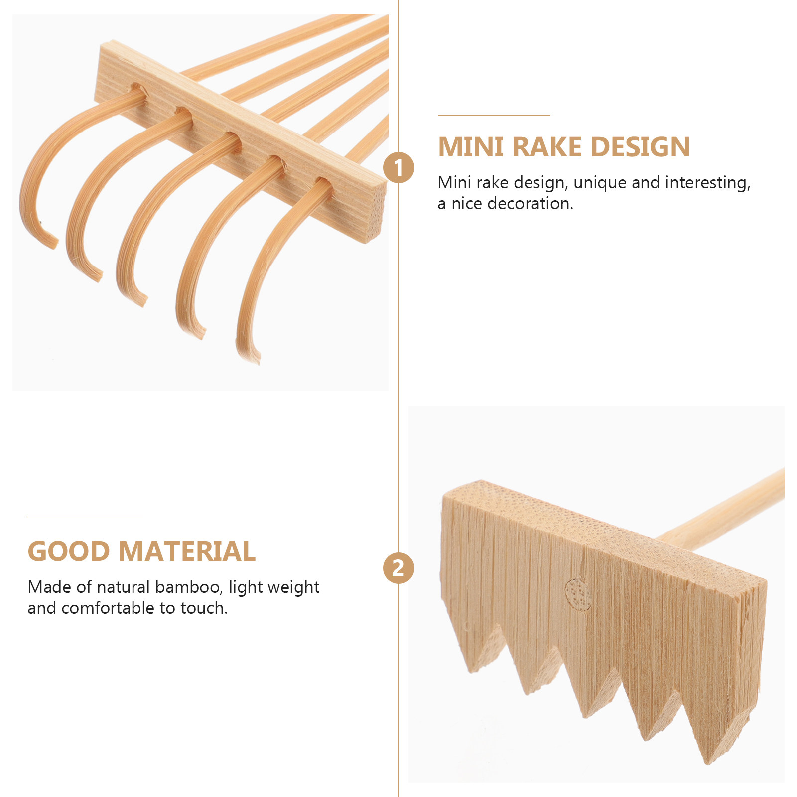 3Pcs Bamboo Mini Rake Kit Zen  - đánh giá và giá Zen Gardening Tools