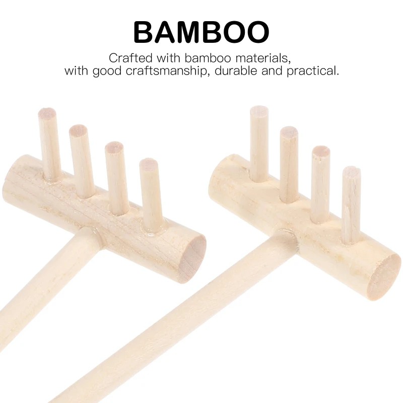 6pcs Mini Bamboo Rake Set for  - đánh giá và giá Zen Gardening Tools