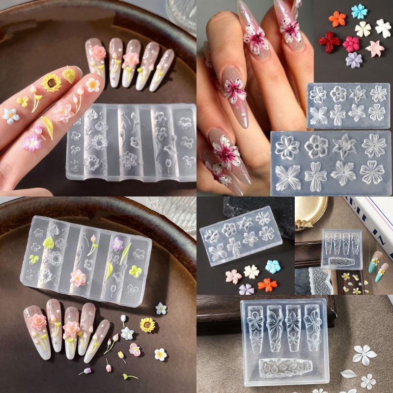 New Flower Nail Art Mold 3D Si - đánh giá và giá Gardening Tools Diy