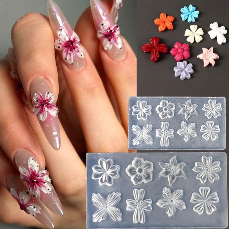New Flower Nail Art Mold 3D Si - đánh giá và giá Gardening Tools Diy