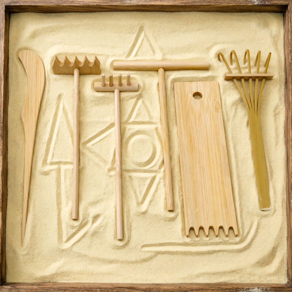 6 Pcs Bamboo Sand Rake Tool Ki - đánh giá và giá Zen Gardening Tools
