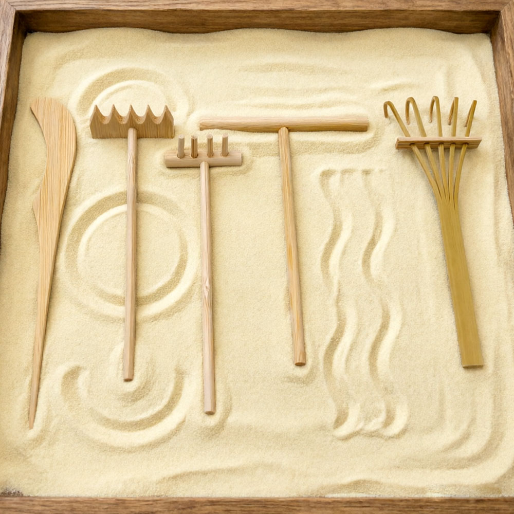 6 Pcs Bamboo Sand Rake Tool Ki - đánh giá và giá Zen Gardening Tools