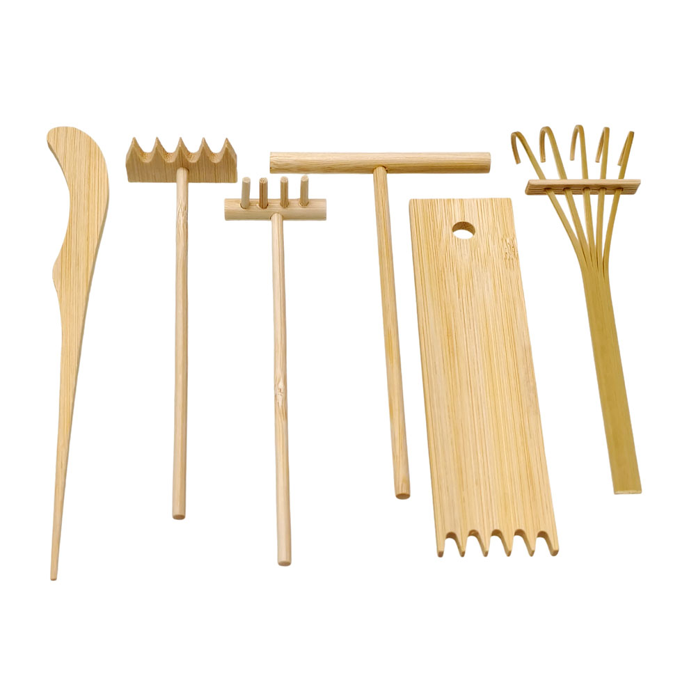 6 Pcs Bamboo Sand Rake Tool Ki - đánh giá và giá Zen Gardening Tools