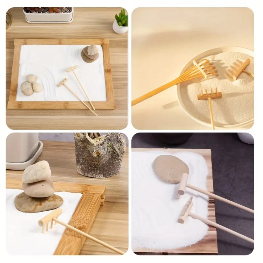 6pcs Mini Bamboo Rake Set for  - đánh giá và giá Zen Gardening Tools