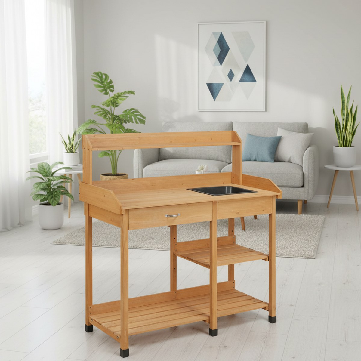 Wooden Potting Bench Garden Wo - đánh giá và giá Gardening Tools Wooden